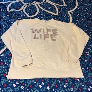 Cream Long Sleeve Boxy Sweatshirt Size Medium